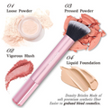 Pink makeup brush synthetic fiber bristle detail