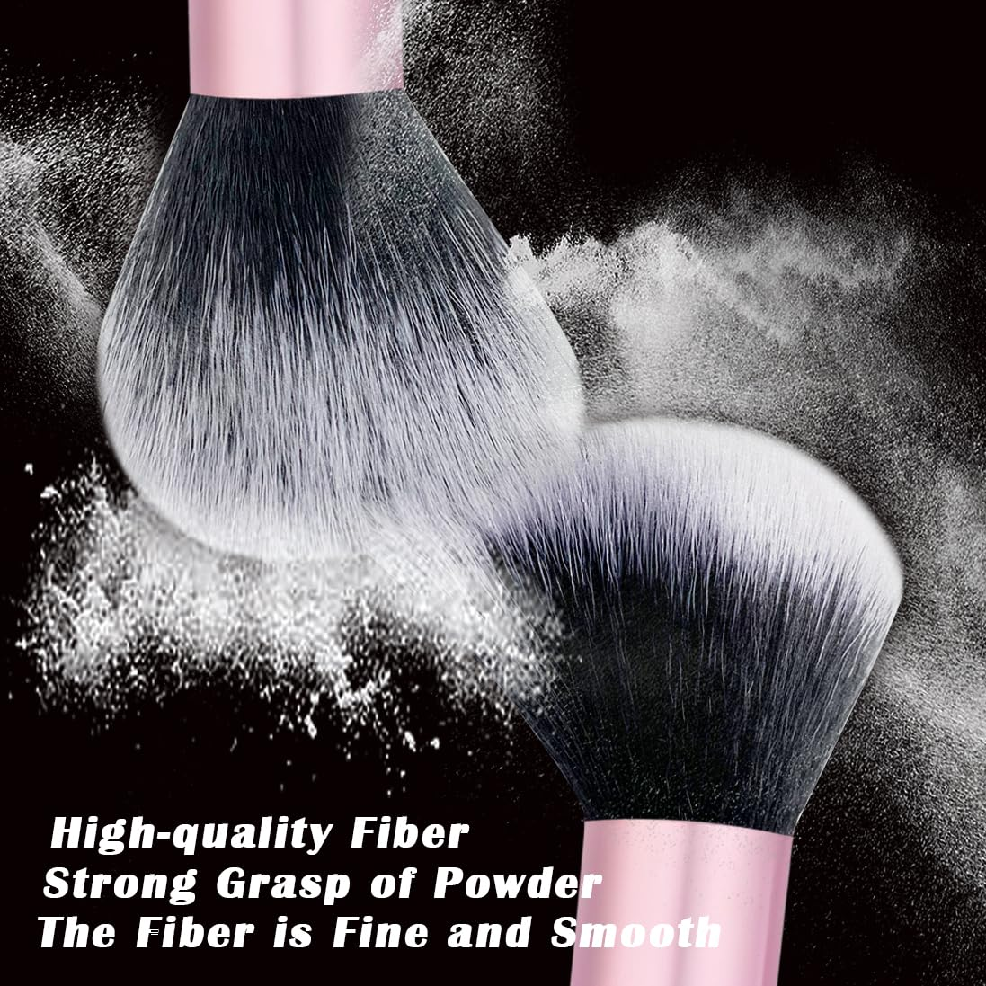 Pink makeup brush for powder blush foundation and blending