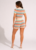 Model wearing the Nessa Crochet Set back view