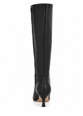 Nine West Somas wide calf boots in black leather, back view