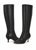 Nine West Somas wide calf boots in black leather, pair view