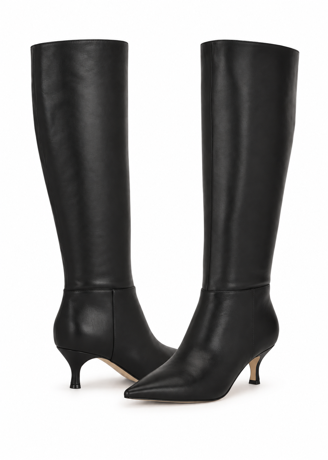 Nine West Somas wide calf boots in black leather, pair view