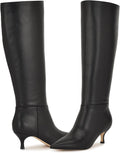 Nine West Somas wide calf boots in black leather, pair view