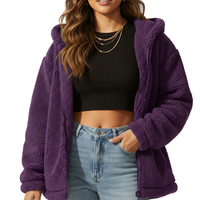 Women’s Sherpa Hooded Jacket — Teddy Zip-Up Fleece Jacket