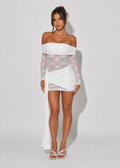 White Raven Mini Dress front studio photo
