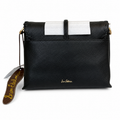 Sam Edelman Sylvia black fold-over crossbody bag back view