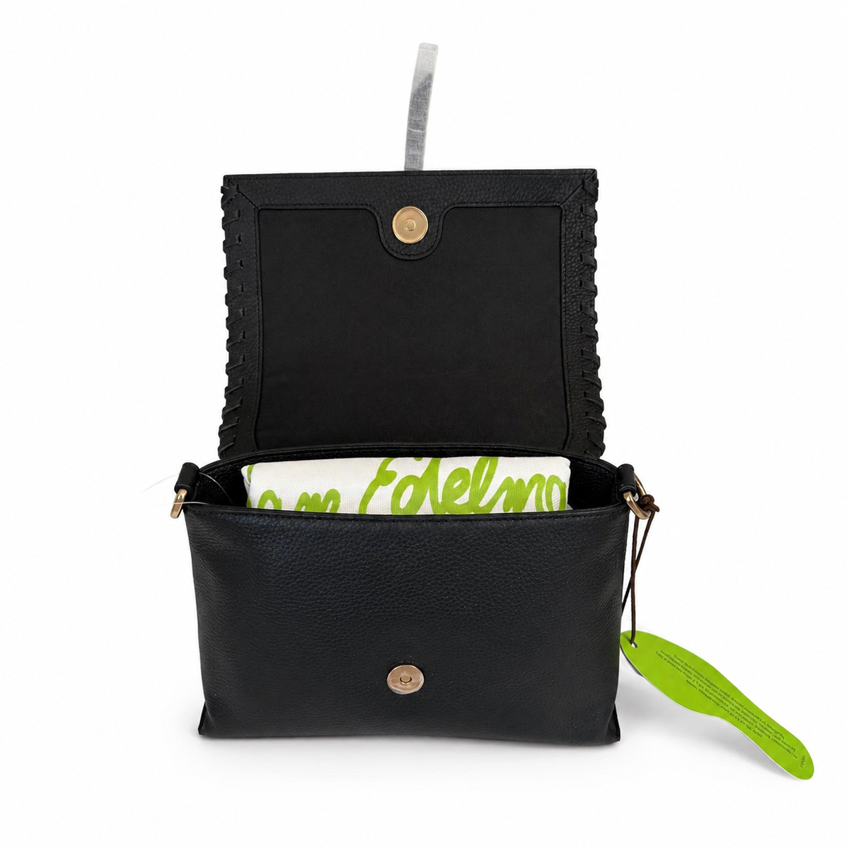 Sam Edelman Sylvia crossbody bag open interior with branded dust bag