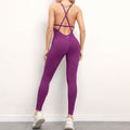 Rockstar Peach Strappy Back One-Piece Activewear Jumpsuit
