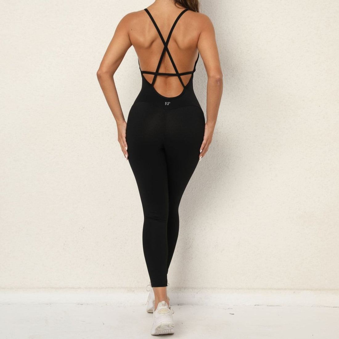 Rockstar Peach Strappy Back One-Piece Activewear Jumpsuit