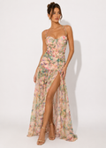 Sweetheart Slit Mesh Corset Maxi Dress - Gloss & Grit