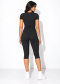 Tatum Capri Set in black, back view on model