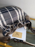Burberry Shimmer Check Hobo in Pewter