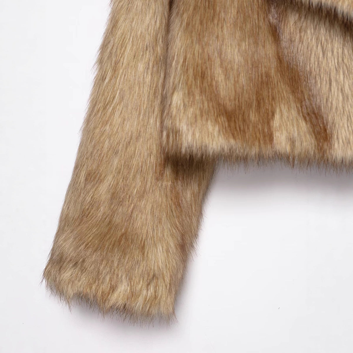 Faux Fur Collar Cropped Plush Jacket - Gloss & Grit