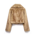 Faux Fur Collar Cropped Plush Jacket - Gloss & Grit