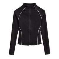 Women’s Full Zip Lightweight Athletic Jacket Slim Fit Curved Seam Design - Gloss & Grit