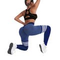 High-Waist Striped Scrunch Gym Leggings - Gloss & Grit