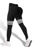 High-Waist Striped Scrunch Gym Leggings - Gloss & Grit