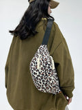 Leopard Print Nylon Crossbody Bag with Adjustable Strap - Gloss & Grit