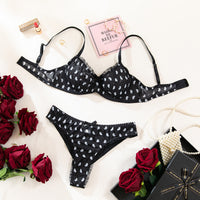 Women’s Mesh Lingerie Gift Set – Adjustable Halter Bra and Panty Two-Piece - Gloss & Grit