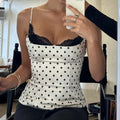 Polka Dot Lace Trim Camisole Tank Top - Gloss & Grit