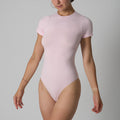 Women’s Seamless High Waist Yoga Bodysuit – Short Sleeve Skims Dupe Jumpsuit - Gloss & Grit