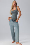 Square Neck Backless Bodysuit - Gloss & Grit