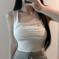 Women’s Square Neck Strapless Crop Top – Bralette Style, Summer Basic Tank - Gloss & Grit