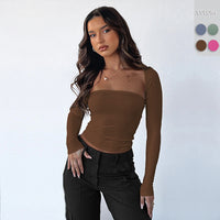 Women’s Tube Top & Bolero Shrug 2-Piece Set – Long Sleeve Going Out Top - Gloss & Grit