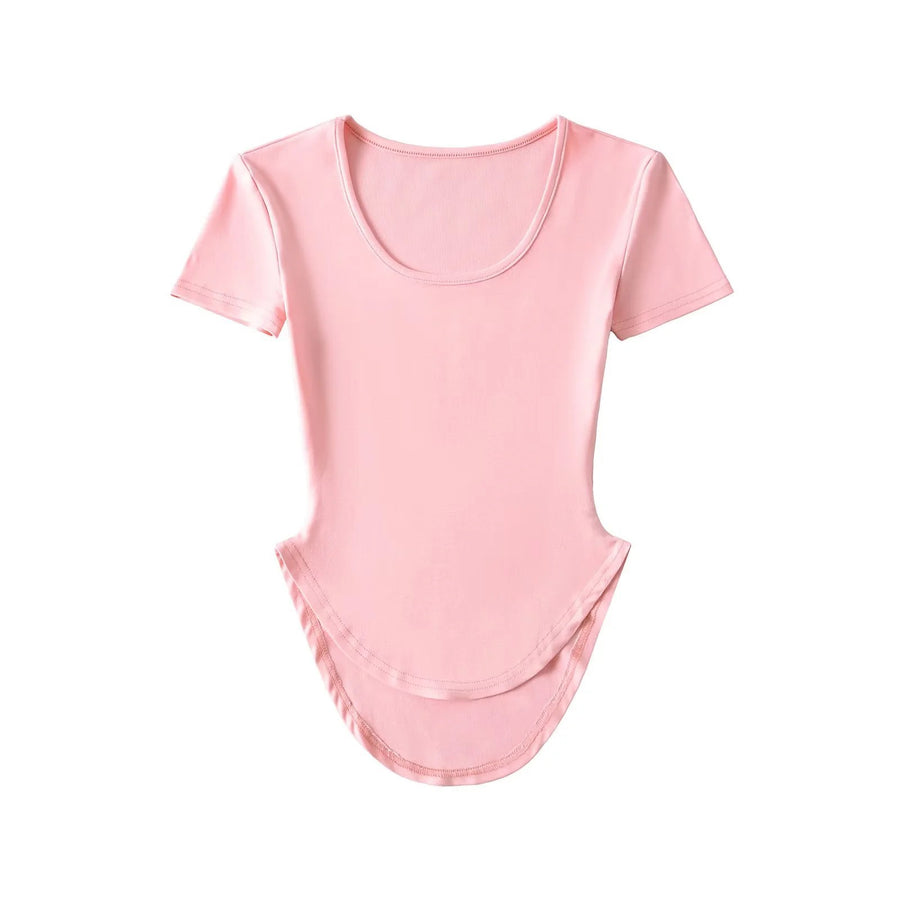 Women’s U‑Neck Short Sleeve Sports Yoga T‑Shirt Soft Activewear Top - Gloss & Grit