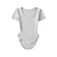 Women’s U‑Neck Short Sleeve Sports Yoga T‑Shirt Soft Activewear Top - Gloss & Grit