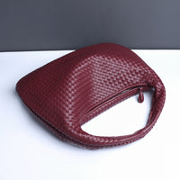 Women’s Woven Crescent Shoulder Bag – Minimalist Zip‑Top Dumpling Purse - Gloss & Grit